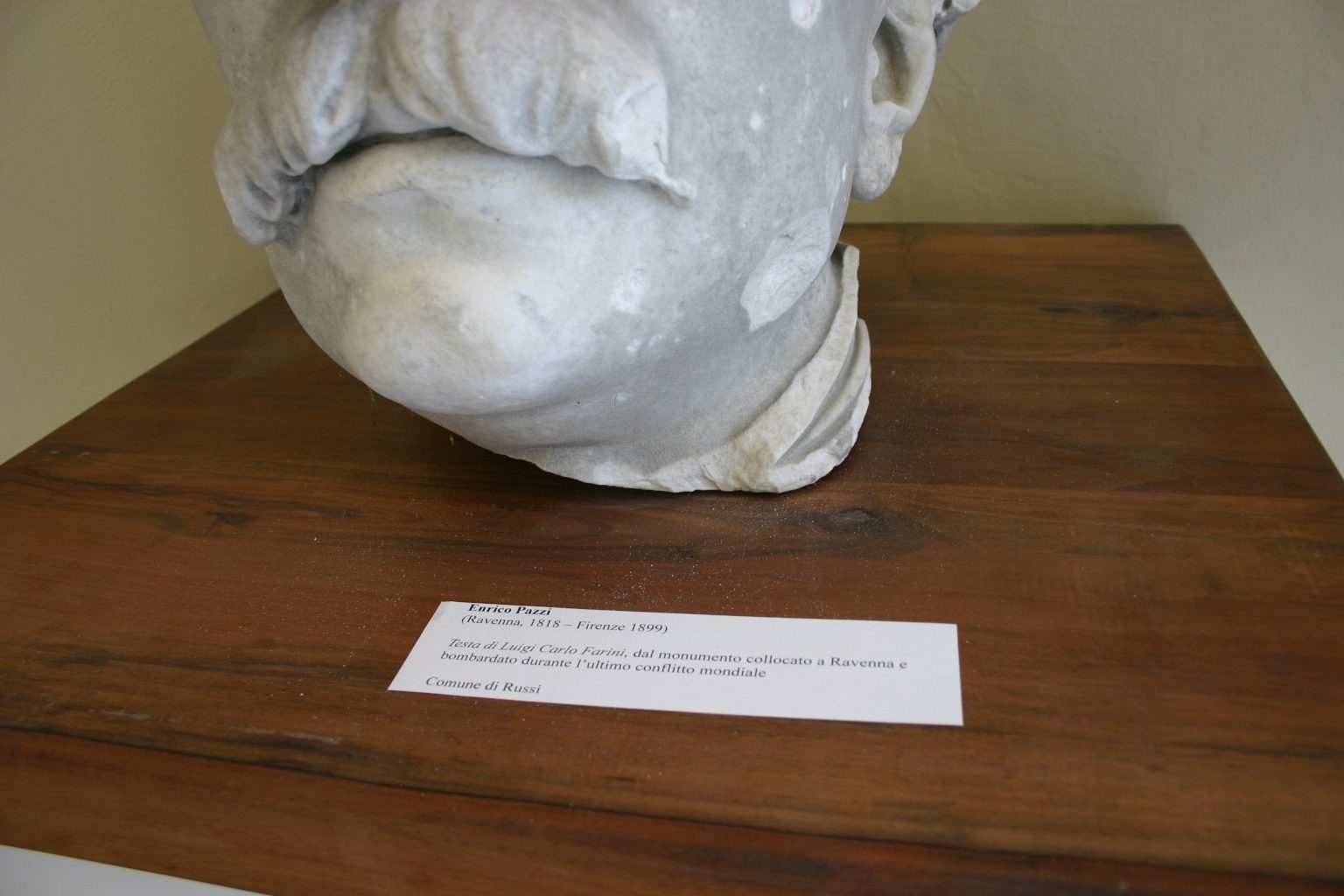 Head from Farini's original monument in Ravenna, Museo Civico, Russi, Italy - 03.JPG